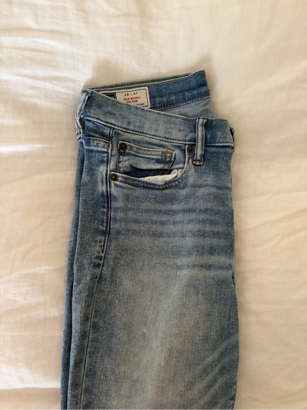 GAP Light Blue True Skinny Mid Rise Denim Jeans